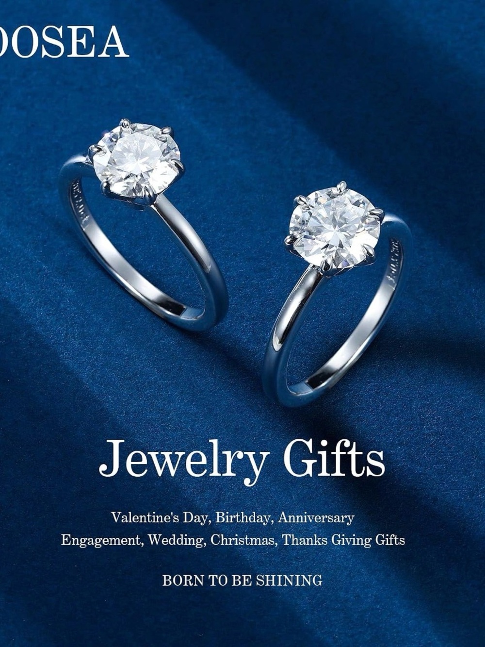 2 carat Round Moissanite engagement ring and wedding band set size 8.5 - Picture 9 of 10